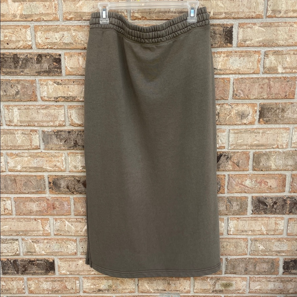 Aerie Khaki Midi Skirt with Drawstring - Picture 4 of 4